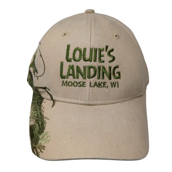 Louie's Landing Moose Lake WI Baseball Cap Brown One Size Adjustable Dri-Duck - Picture 1 of 9